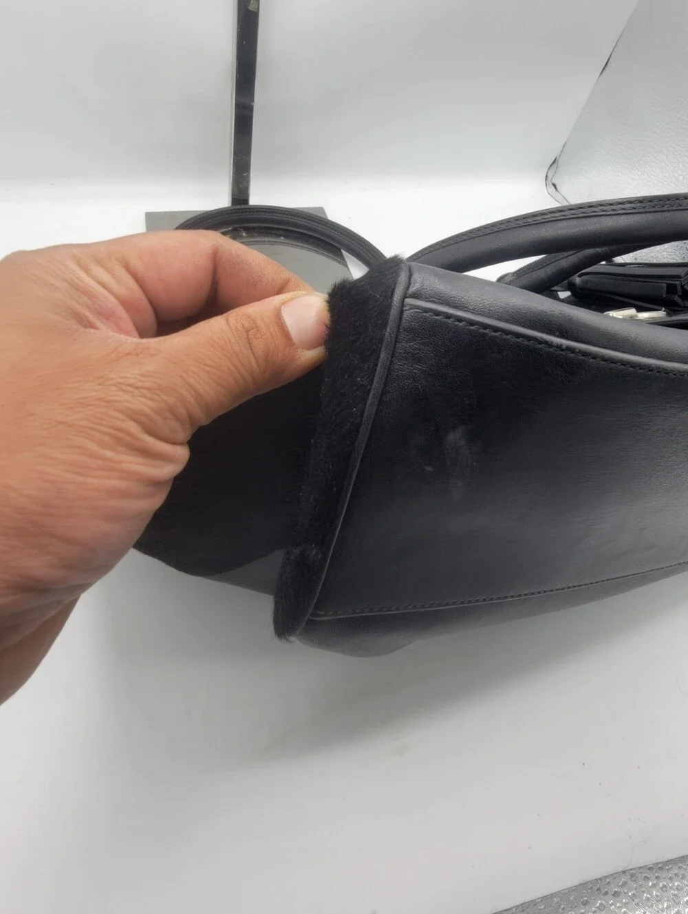 Coach Limited Edition Black Legacy Medium Candace Calf Hair Leather Satchel